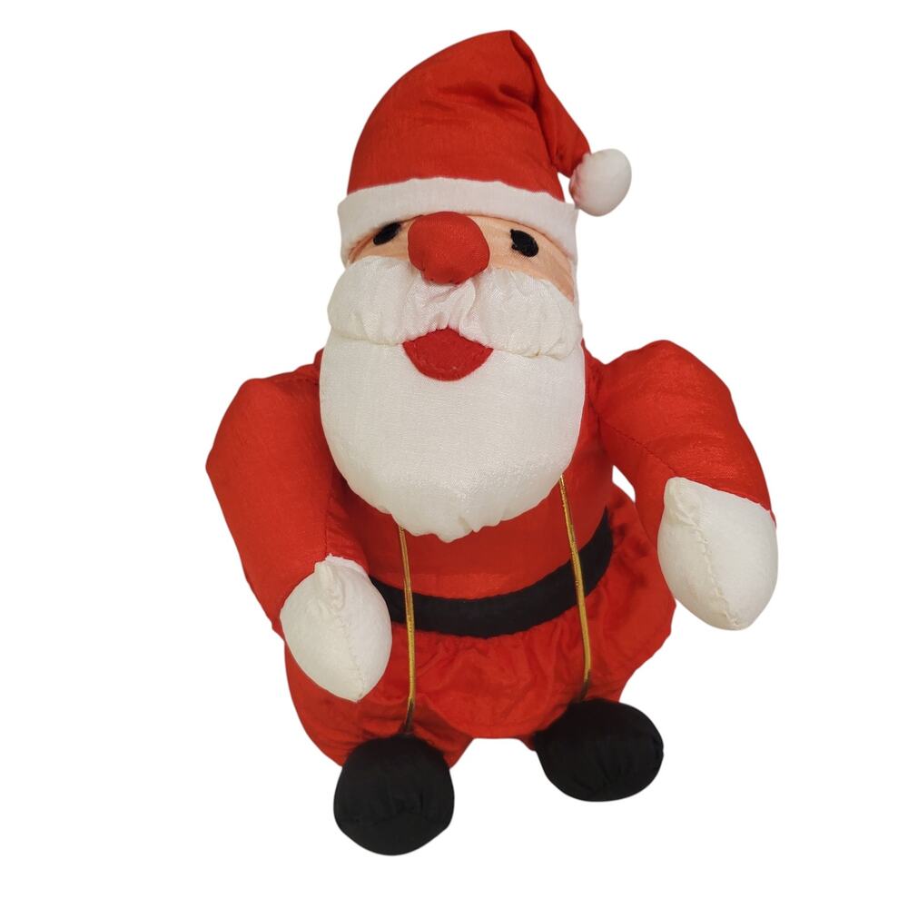 Vintage International Silver Company Nylon Santa Claus Stuffed Christmas 1994